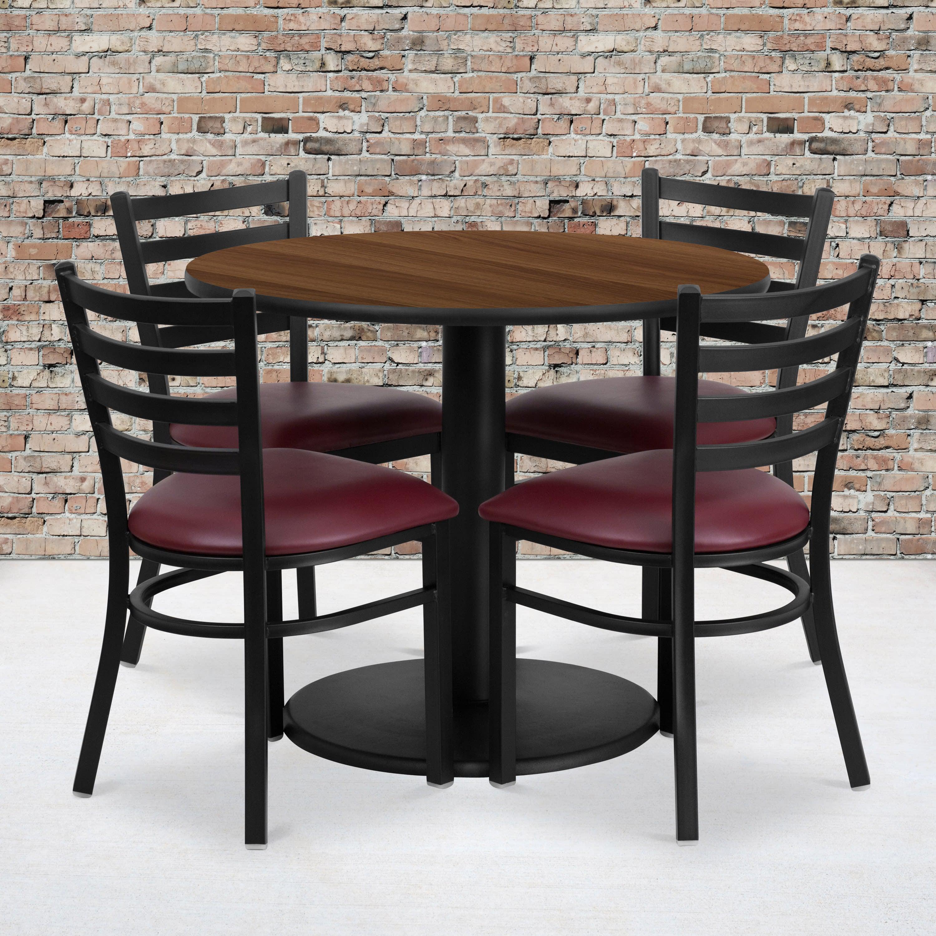 36RD Laminate Table Set REST 36RND 4LADRDBAS BizChair