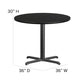 Black Top/Black Vinyl Seat |#| 36inch Round Black Laminate Table Set with X-Base and 4 Metal Vinyl Seat Chairs