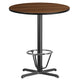 Walnut |#| 36inch Round Walnut Laminate Table Top & 30inchx 30inch Bar Height Base with Foot Ring