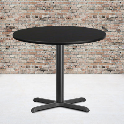 36'' Round Laminate Table Top with 30'' x 30'' Table Height Base - View 2