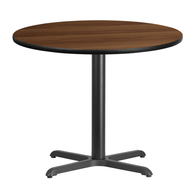 36'' Round Laminate Table Top with 30'' x 30'' Table Height Base - View 1