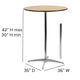 Natural |#| 36" Round Wood Commercial Grade Cocktail Table with 30" and 42" Columns