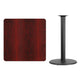 Mahogany |#| 36inch Square Mahogany Laminate Table Top with 24inch Round Bar Height Table Base