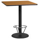 Natural |#| 36inch SQ Natural Laminate Table Top & 24inch Round Bar Height Base with Foot Ring