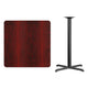 Mahogany |#| 36inch Square Mahogany Laminate Table Top with 30inch x 30inch Bar Height Table Base