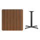 Walnut |#| 36inch Square Walnut Laminate Table Top with 30inch x 30inch Table Height Base