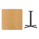 Natural |#| 36inch Square Natural Laminate Table Top with 30inch x 30inch Table Height Base