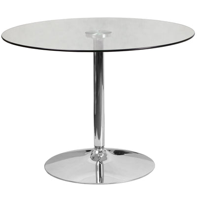 39.25'' Round Glass Table with 29''H Chrome Base - View 1