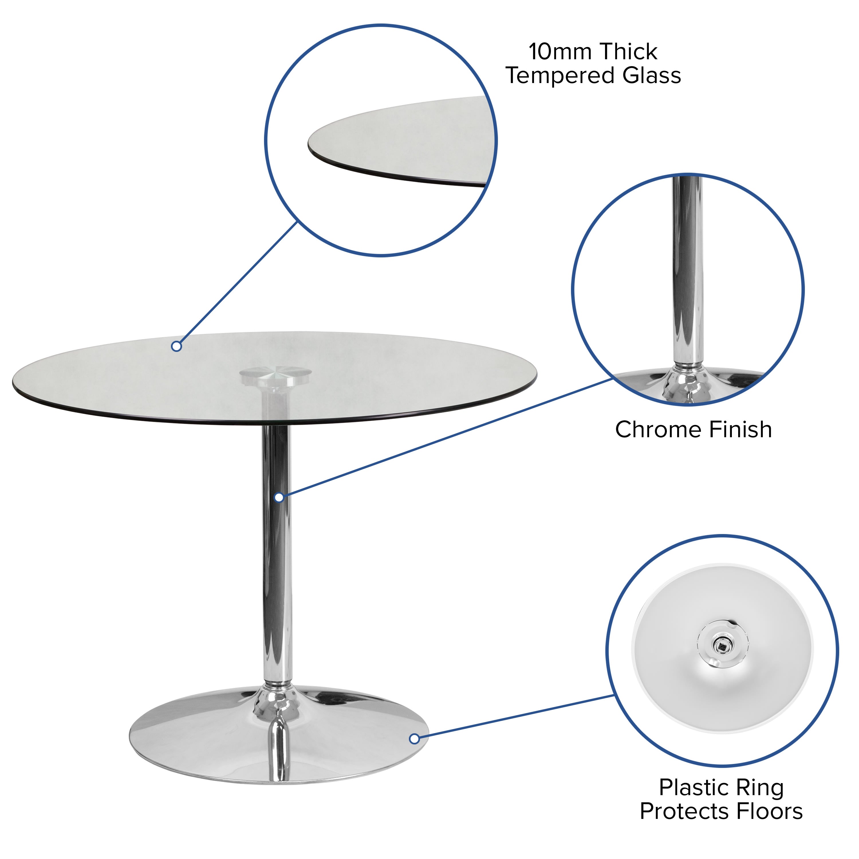 39.25RD Glass Table-29 Base CH-8- – BizChair