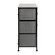 Gray Drawers/Black Frame |#| 3 Drawer Vertical Storage Dresser with Black Wood Top & Gray Fabric Pull Drawers