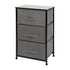 3 Drawer Wood Top Cast Iron Frame Vertical Storage Dresser with Easy Pull Fabric Drawers