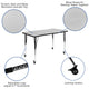 Grey |#| 3 Piece Mobile 76inch Oval Wave Flexible Grey Adjustable Activity Table Set