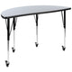 Grey |#| 3 Piece Mobile 76inch Oval Wave Flexible Grey Adjustable Activity Table Set