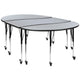 Grey |#| 3 Piece Mobile 86inch Oval Wave Flexible Grey Adjustable Activity Table Set