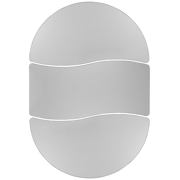 Grey |#| 3 Piece Mobile 86inch Oval Wave Flexible Grey Adjustable Activity Table Set
