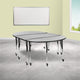 Grey |#| 3 Piece Mobile 86inch Oval Wave Flexible Grey Adjustable Activity Table Set