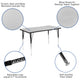 Grey |#| 3 Piece 76inch Oval Wave Flexible Grey Adjustable Activity Table Set