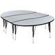 Grey |#| 3 Piece 86inch Oval Wave Flexible Grey Kids Adjustable Activity Table Set