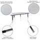 Grey |#| 3 Piece 86inch Oval Wave Flexible Grey Adjustable Activity Table Set