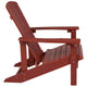 Red |#| Star and Moon Fire Pit with Mesh Cover & 2 Red Poly Resin Adirondack Chairs