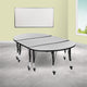 Grey |#| 3PC Mobile 76inch Oval Wave Flexible Grey Kids Adjustable Activity Table Set