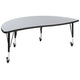 Grey |#| 3PC Mobile 86inch Oval Wave Flexible Grey Kids Adjustable Activity Table Set