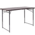 4-Foot Height Adjustable Bi-Fold Dark Gray Plastic Folding Table with Carrying Handle