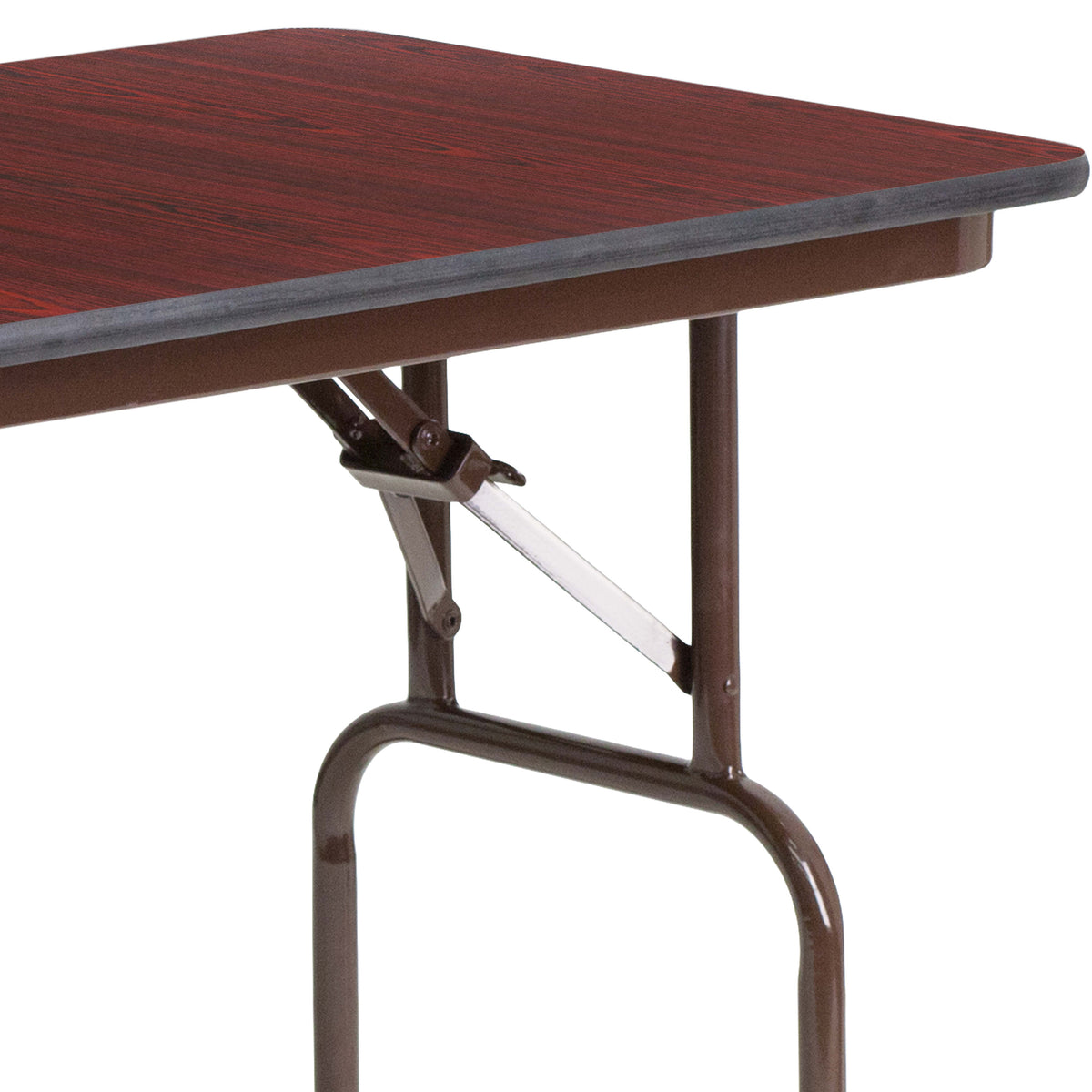 4-Foot Mahogany Melamine Laminate Folding Banquet Table