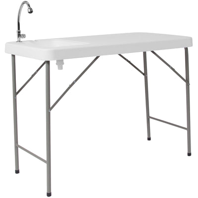 4-Foot Portable Fish Cleaning Table / Outdoor Camping Table and Sink - View 1