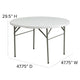 4-Foot Round Bi-Fold Granite White Plastic Event Folding Table with Handle