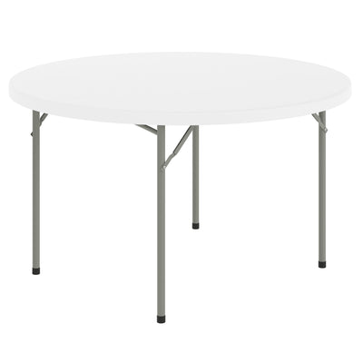 48" Round Granite White Plastic Event and Party Folding Table - View 1