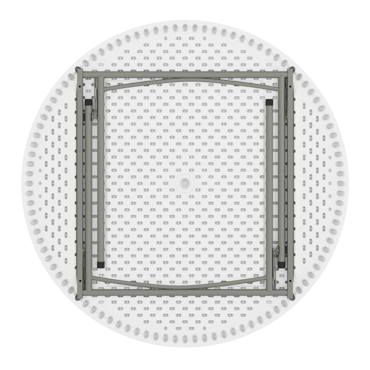 Granite White |#| 4-Foot Round Granite White Plastic Folding Table - Banquet / Event Folding Table