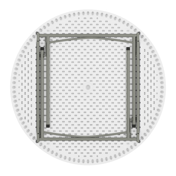 Granite White |#| 4-Foot Round Granite White Plastic Folding Table - Banquet / Event Folding Table