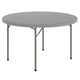 Gray |#| 4FT. Round Granite Dark Gray Plastic Folding Table-Banquet / Event Folding Table