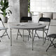 Gray |#| 4FT. Round Granite Dark Gray Plastic Folding Table-Banquet / Event Folding Table