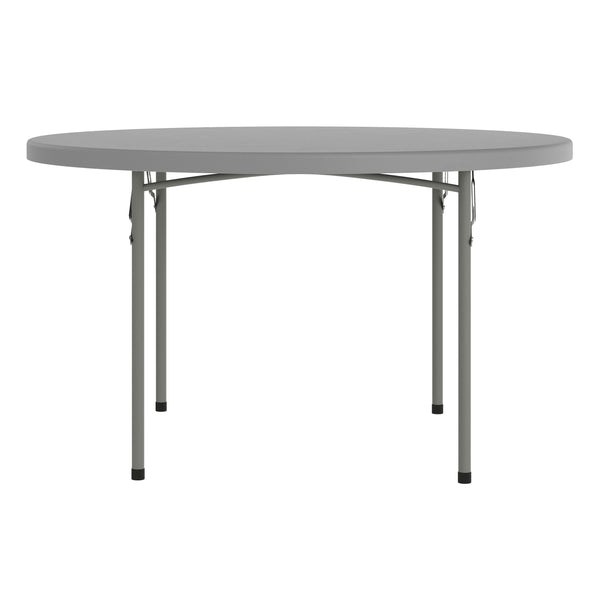 Gray |#| 4FT. Round Granite Dark Gray Plastic Folding Table-Banquet / Event Folding Table
