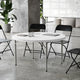 Granite White |#| 4-Foot Round Granite White Plastic Folding Table - Banquet / Event Folding Table