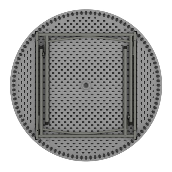 Gray |#| 4FT. Round Granite Dark Gray Plastic Folding Table-Banquet / Event Folding Table