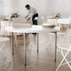 Granite White |#| 4-Foot Round Granite White Plastic Folding Table - Banquet / Event Folding Table