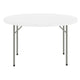 Granite White |#| 4-Foot Round Granite White Plastic Folding Table - Banquet / Event Folding Table