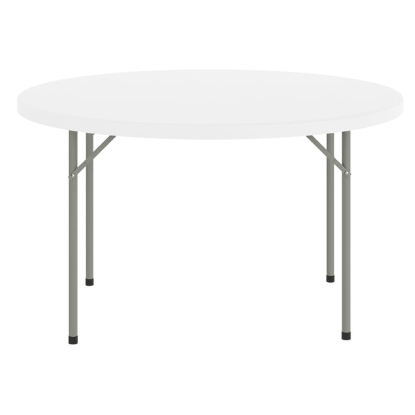 Granite White |#| 4-Foot Round Granite White Plastic Folding Table - Banquet / Event Folding Table