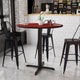 Mahogany |#| 42inch Round Mahogany Laminate Table Top with 33inch x 33inch Bar Height Table Base