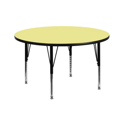 42'' Round Thermal Laminate Activity Table - Height Adjustable Short Legs