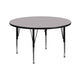 Gray |#| 42inch Round Grey Thermal Laminate Activity Table - Height Adjustable Short Legs