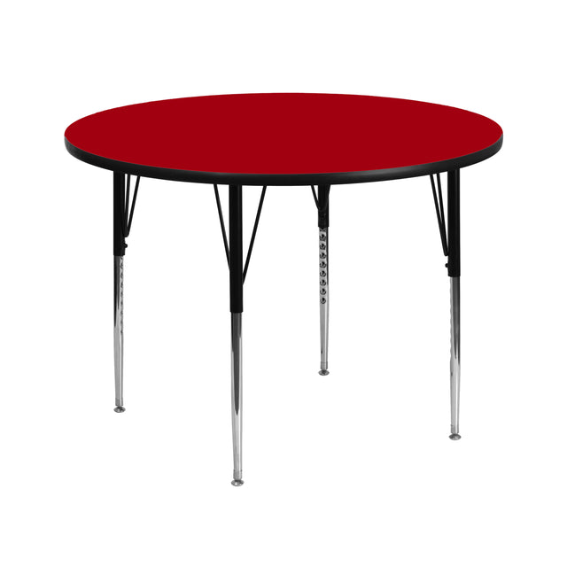 42'' Round Thermal Laminate Activity Table - Standard Height Adjustable Legs - View 1