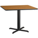 Natural |#| 42inch Square Natural Laminate Table Top with 33inch x 33inch Table Height Base