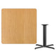 Natural |#| 42inch Square Natural Laminate Table Top with 33inch x 33inch Table Height Base