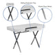 44.25inchW x 21.625inchD White Computer Desk with Keyboard Tray and Drawers