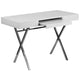 44.25inchW x 21.625inchD White Computer Desk with Keyboard Tray and Drawers