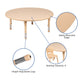 Natural |#| 45inch Round Natural Plastic Height Adjustable Activity Table - School Table for 4